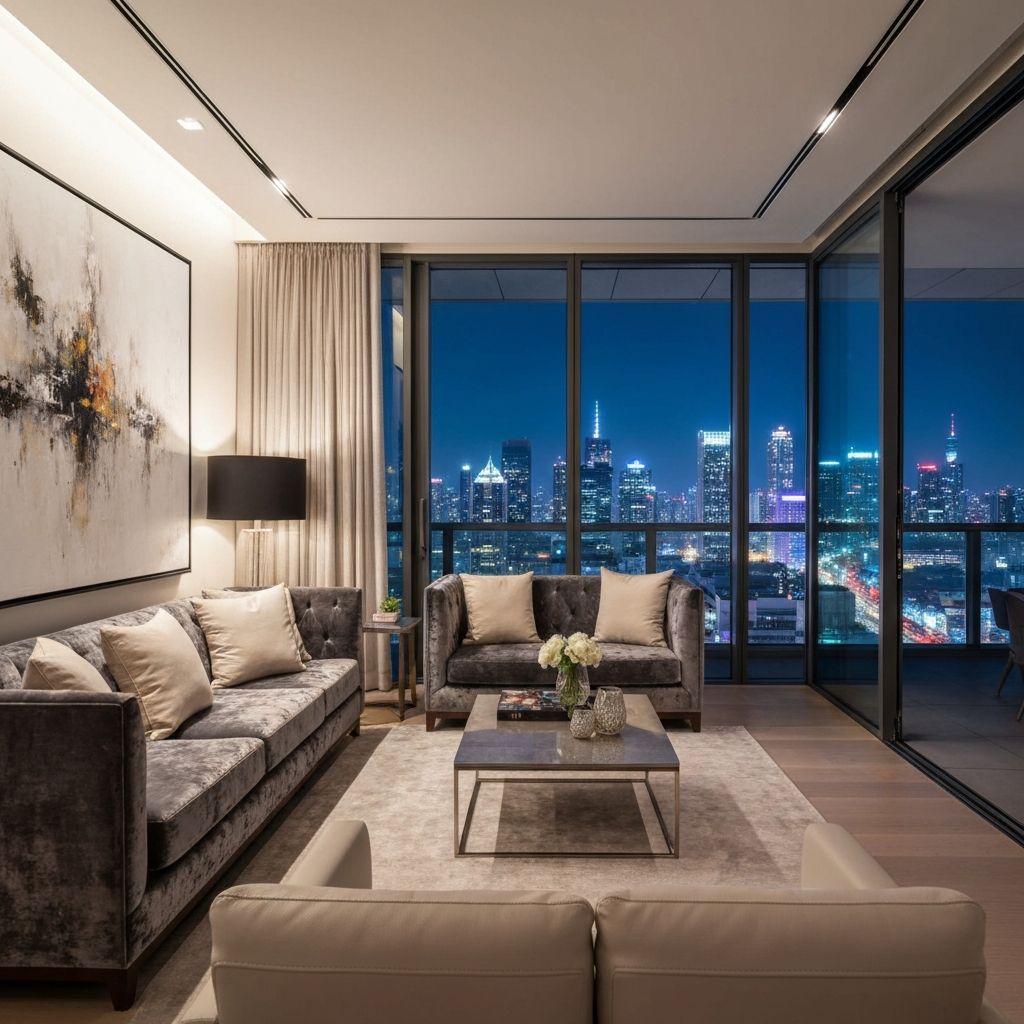 Luxurious modern medspa interior with serene, relaxing atmosphere